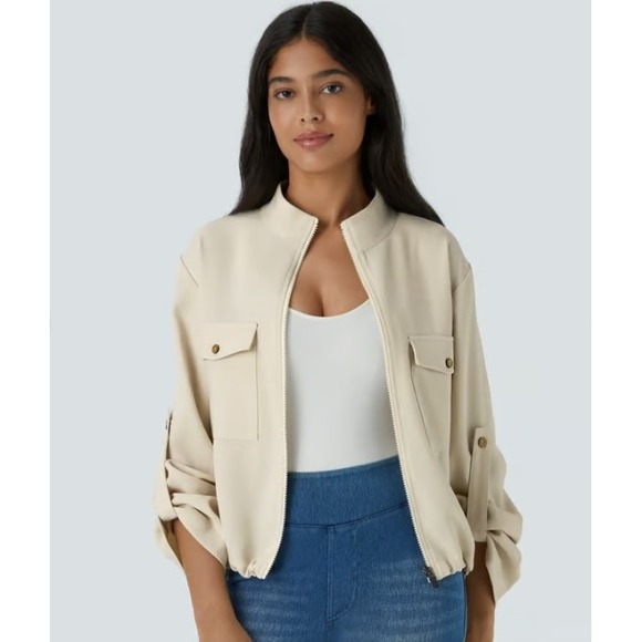 HALARA Jackets & Blazers - Halara Utility Jacket Minimalist Safari Gorpcore Beige Small NWT